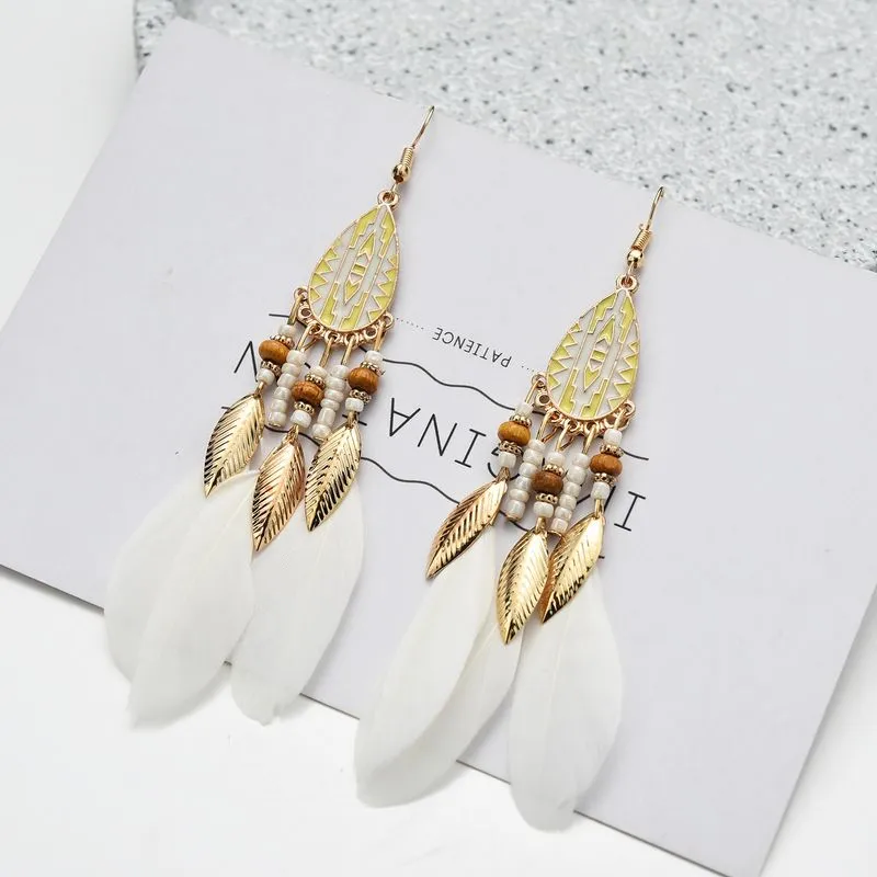 Bohemian Style Feather Earings 32 Choices