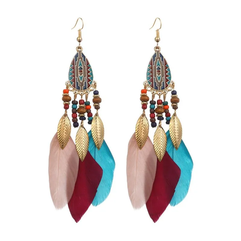 Bohemian Style Feather Earings 32 Choices