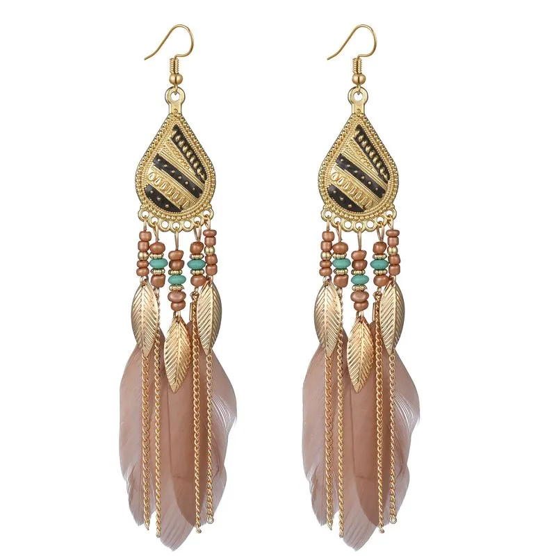 Bohemian Style Feather Earings 32 Choices