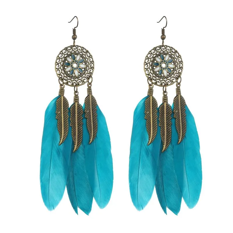 Bohemian Style Feather Earings 32 Choices