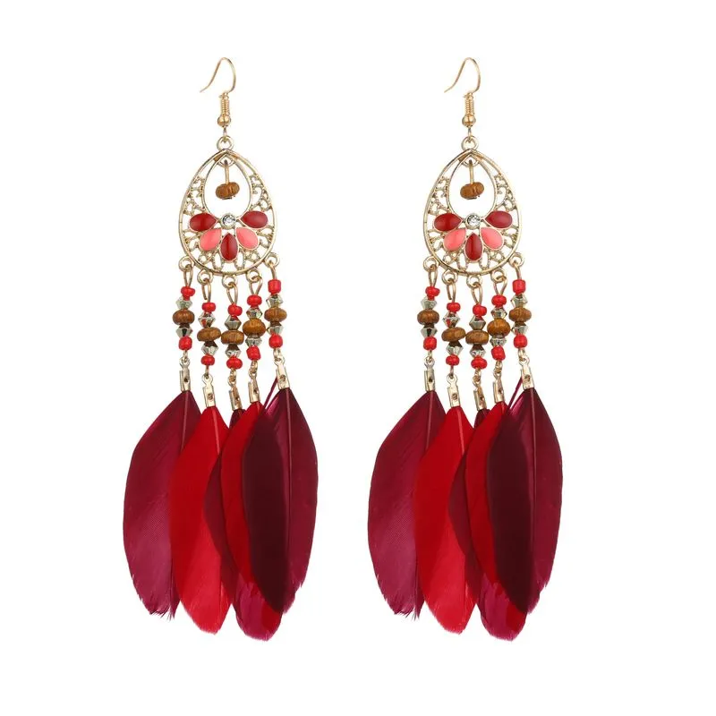 Bohemian Style Feather Earings 32 Choices