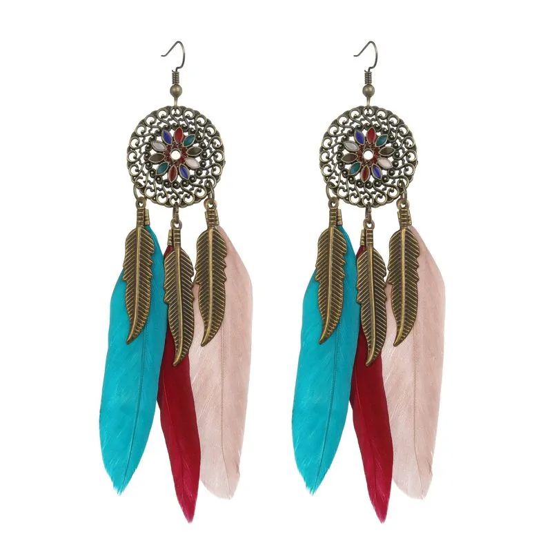 Bohemian Style Feather Earings 32 Choices