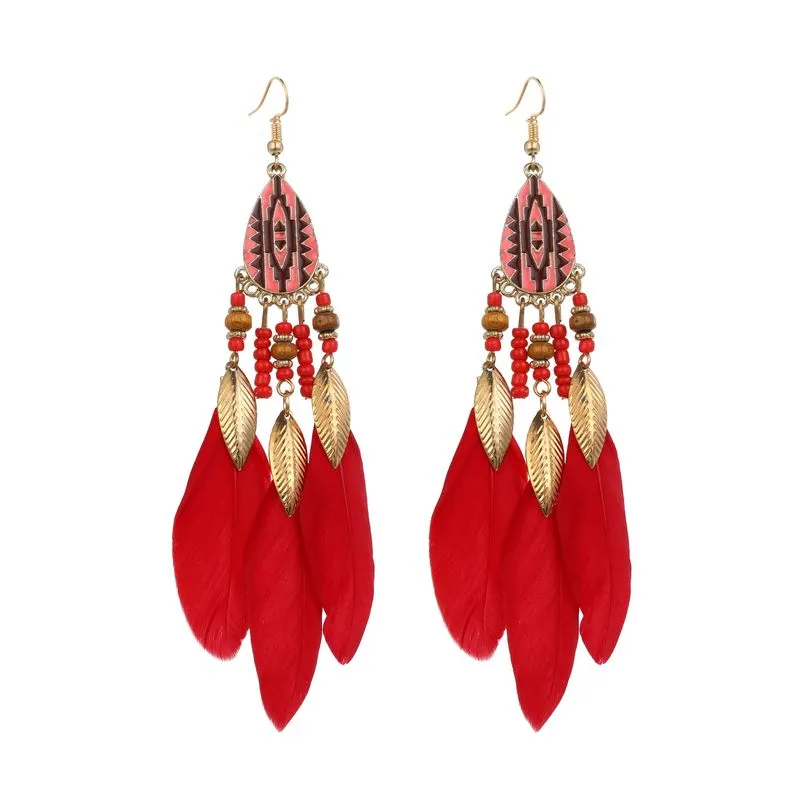 Bohemian Style Feather Earings 32 Choices