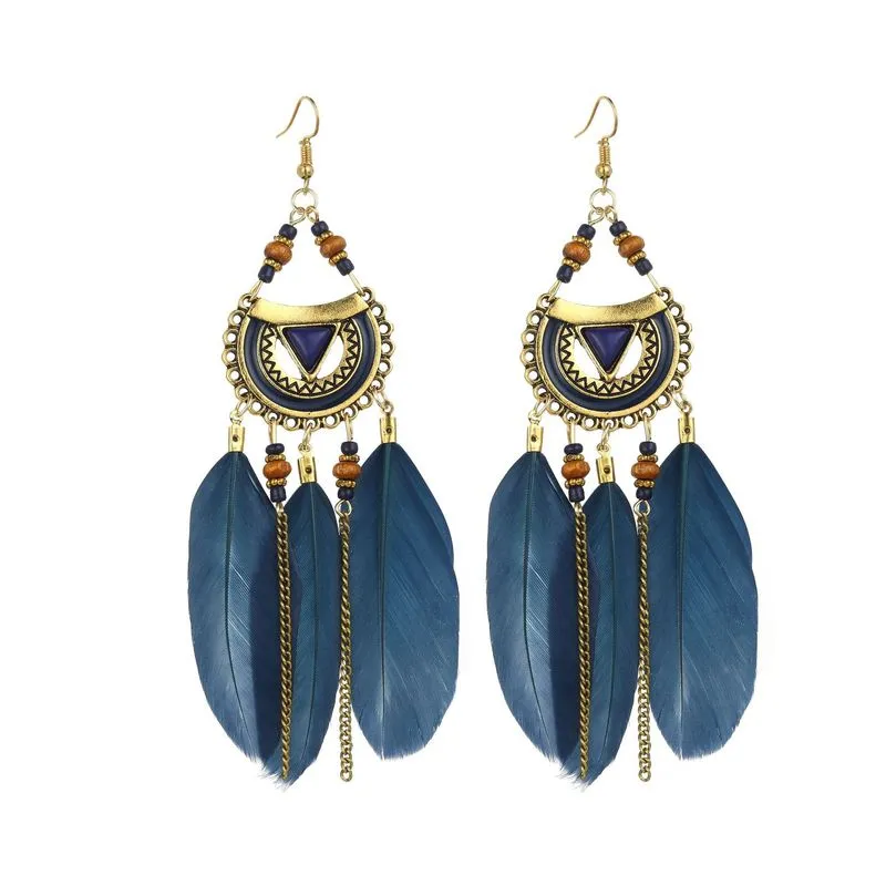 Bohemian Style Feather Earings 32 Choices
