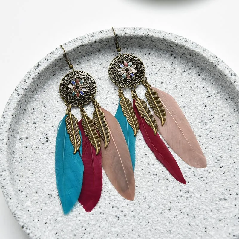 Bohemian Style Feather Earings 32 Choices
