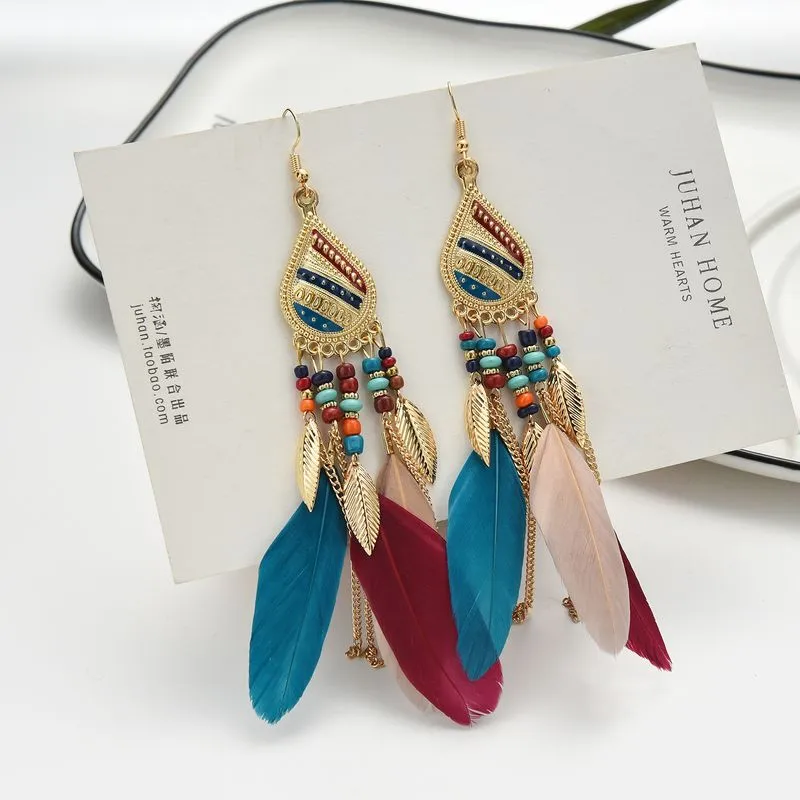 Bohemian Style Feather Earings 32 Choices