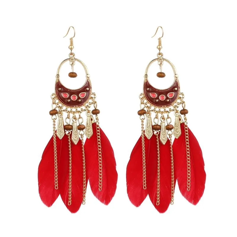 Bohemian Style Feather Earings 32 Choices