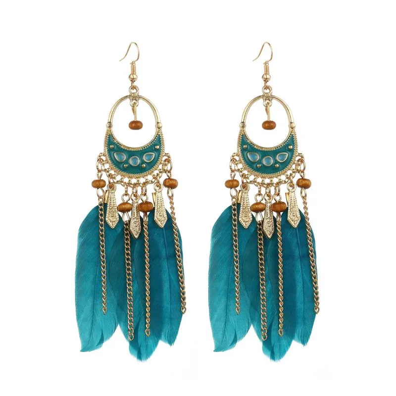 Bohemian Style Feather Earings 32 Choices