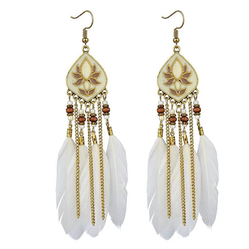 Bohemian Style Feather Earings 32 Choices