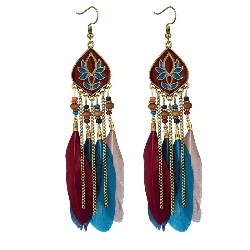 Bohemian Style Feather Earings 32 Choices