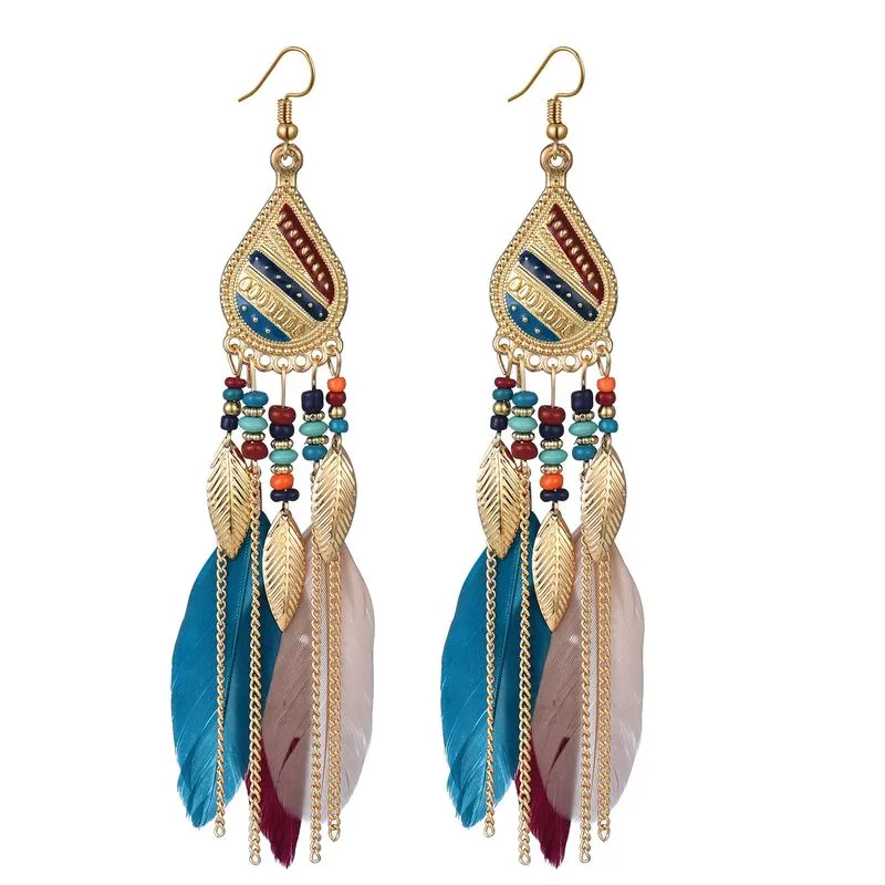 Bohemian Style Feather Earings 32 Choices