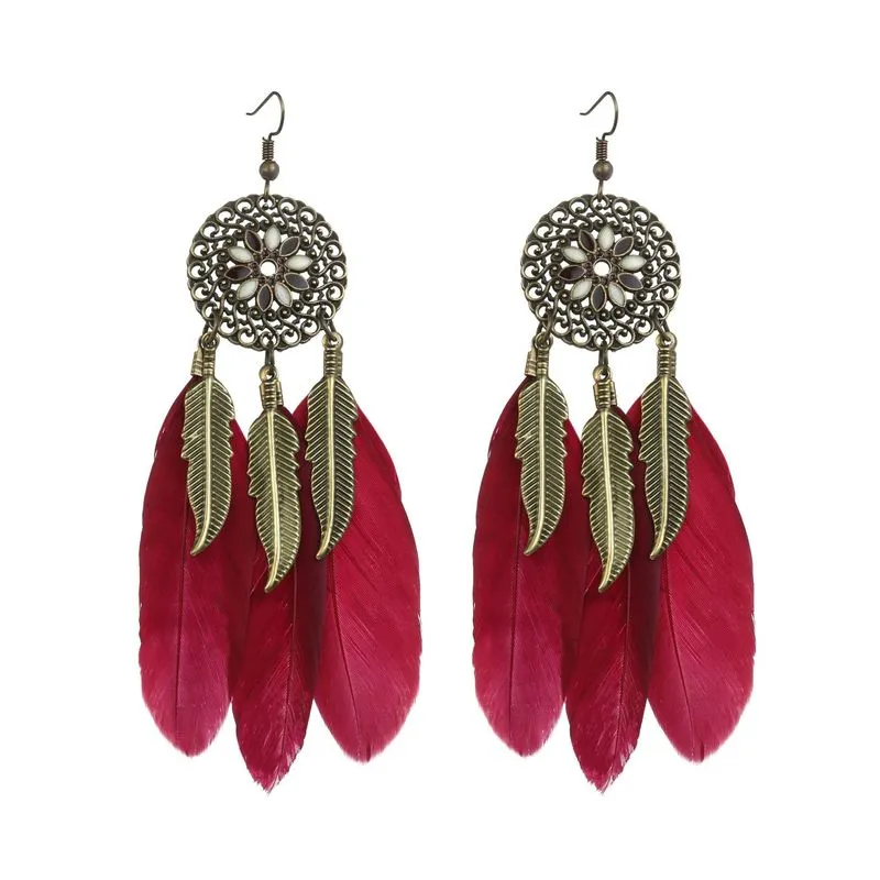 Bohemian Style Feather Earings 32 Choices