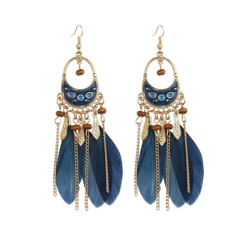 Bohemian Style Feather Earings 32 Choices