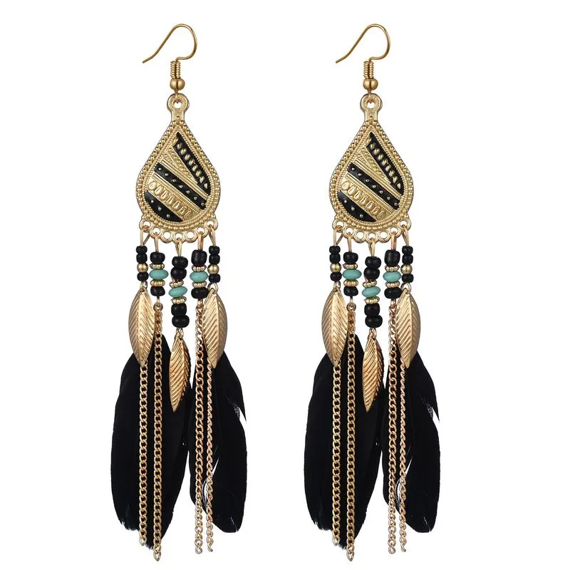 Bohemian Style Feather Earings 32 Choices