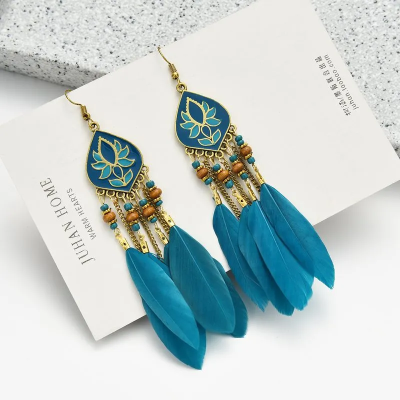 Bohemian Style Feather Earings 32 Choices