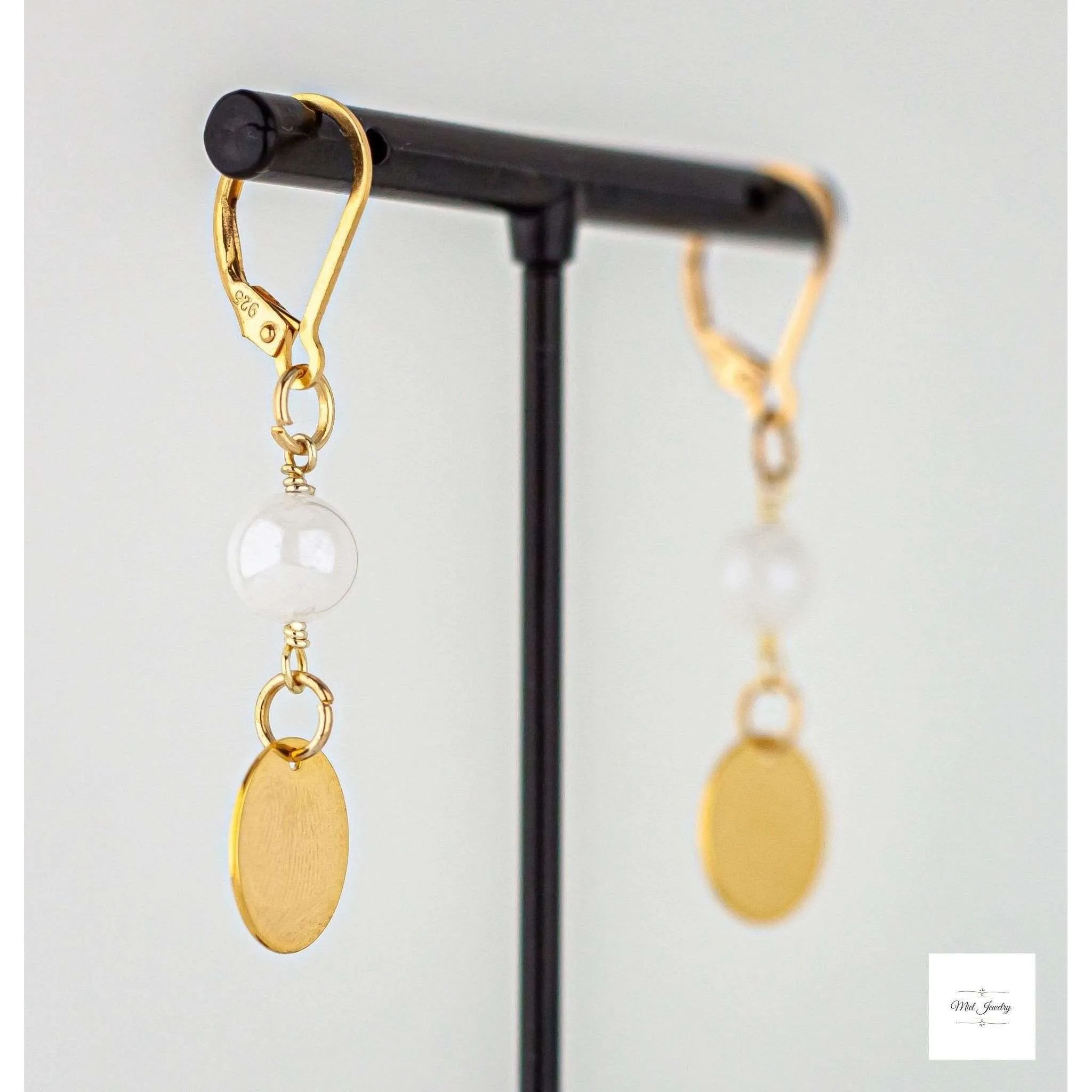Boho Chic Moonstone Earrings: Mystic White Moonstone Dangle Earrings