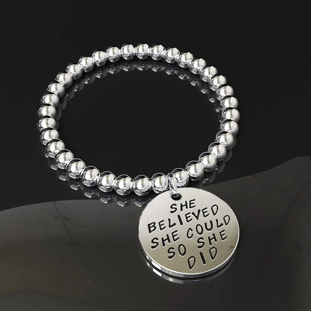 Boxed Silver Chic Earrings & Bracelet Set in White Gold
