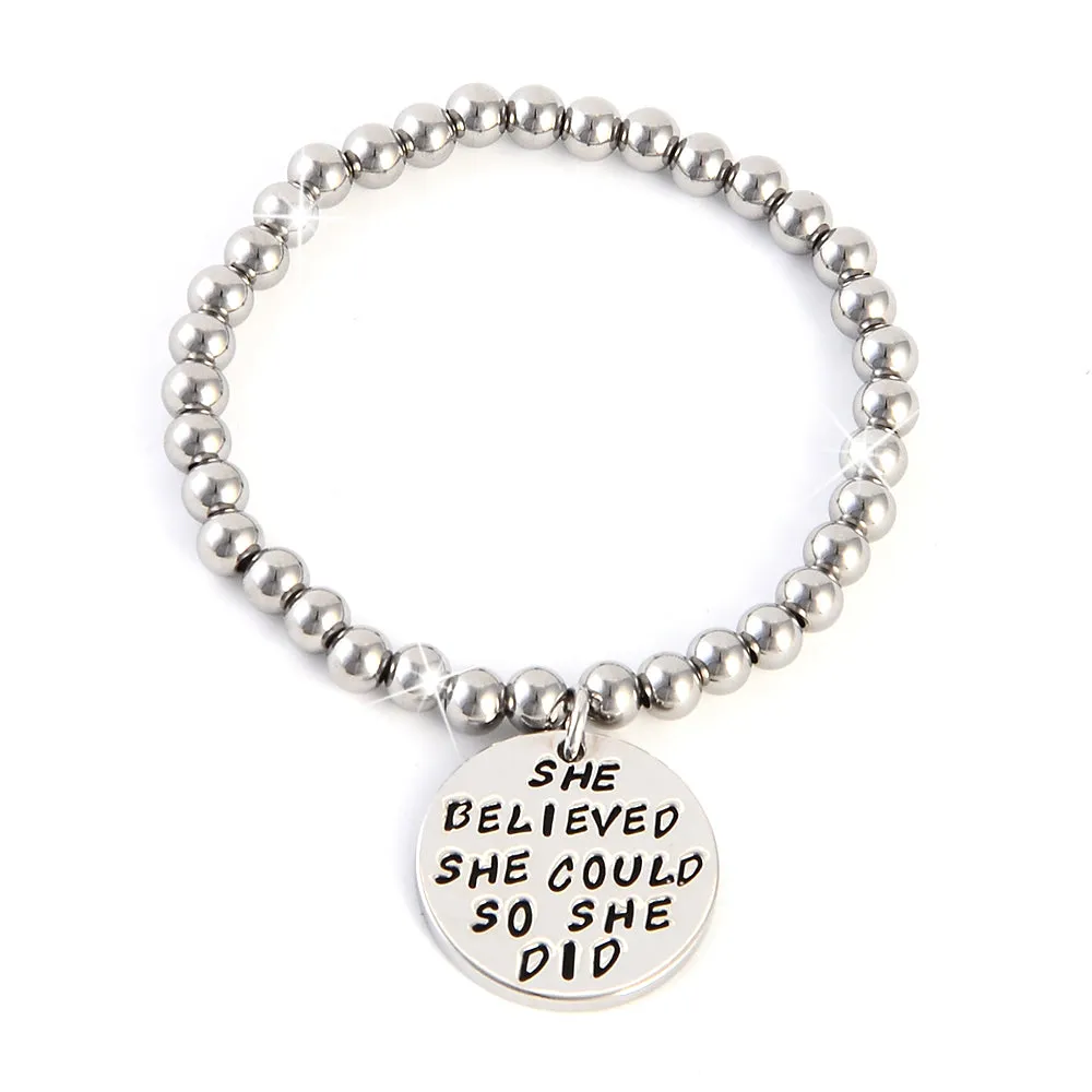 Boxed Silver Chic Earrings & Bracelet Set in White Gold