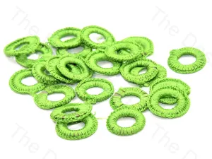 Bright Green Small Round Crochet Thread Rings