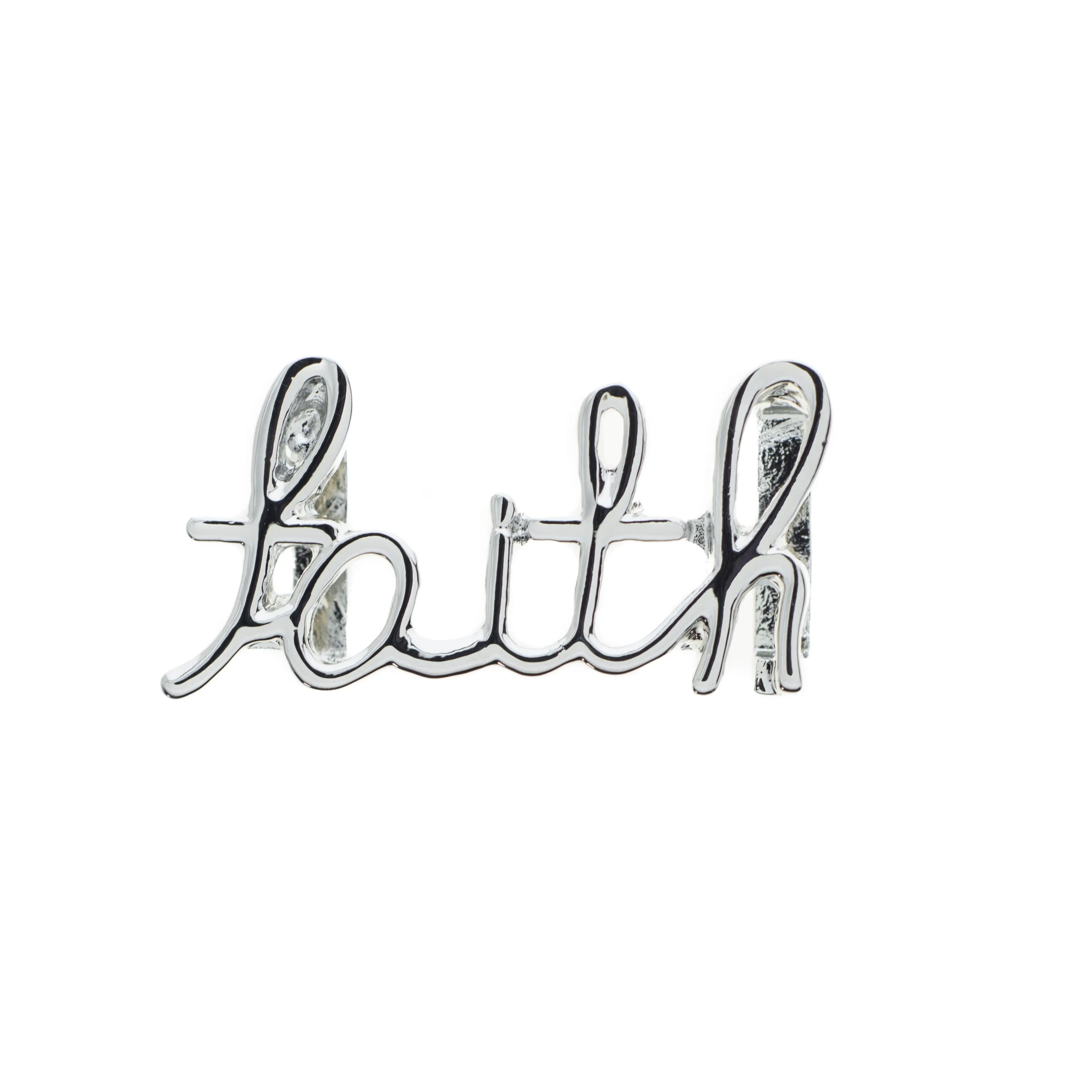 Buckle Up Silver Faith Charm