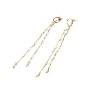 Cecily Double Strand FW Pearl Earring