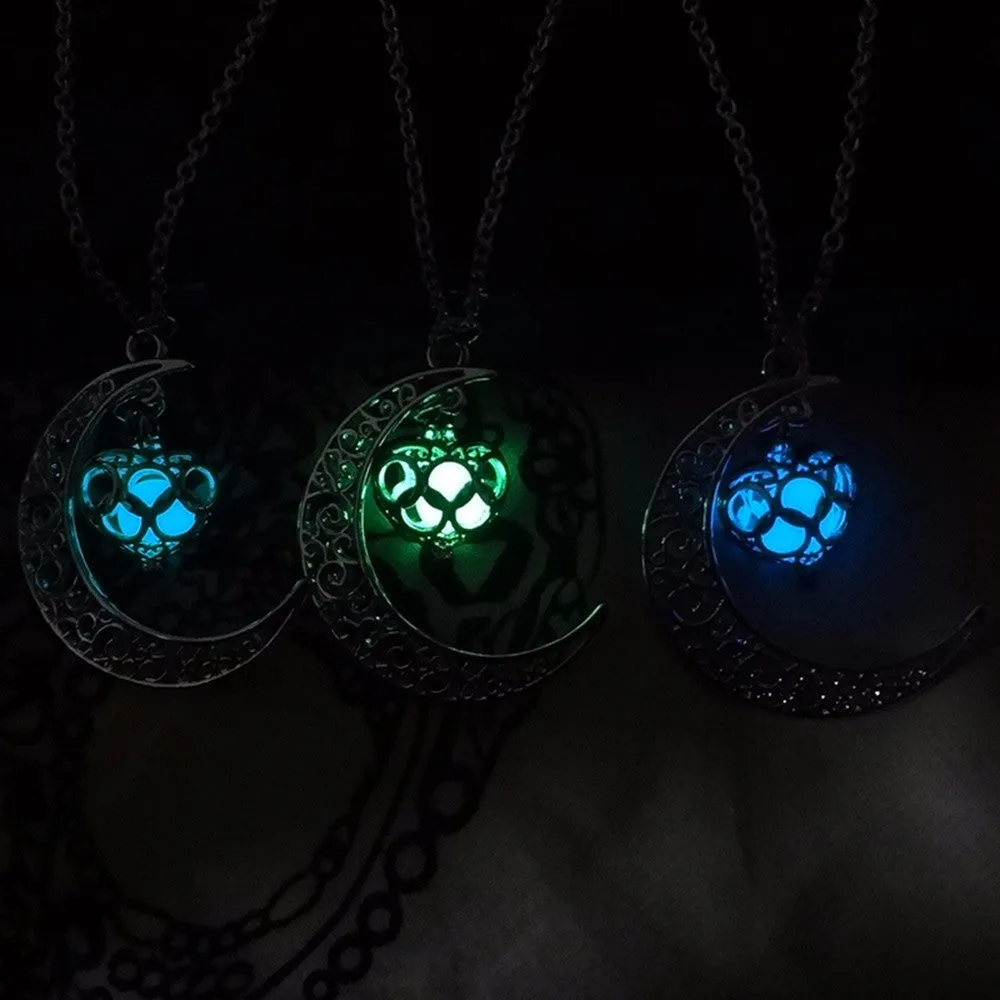 Charm Sparkle Hallloween Moon Necklace