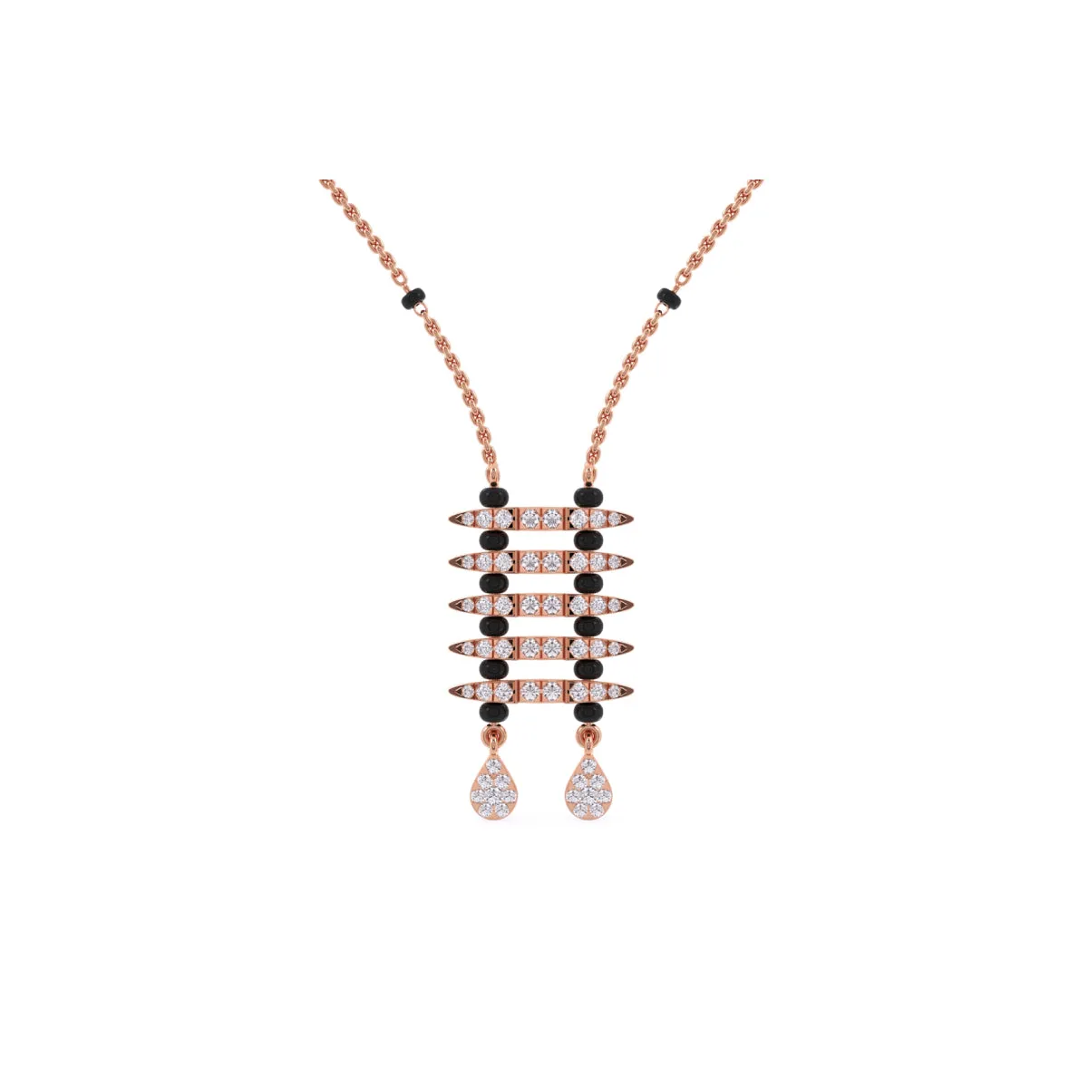 Charming Round Cluster Diamond Mangalsutra