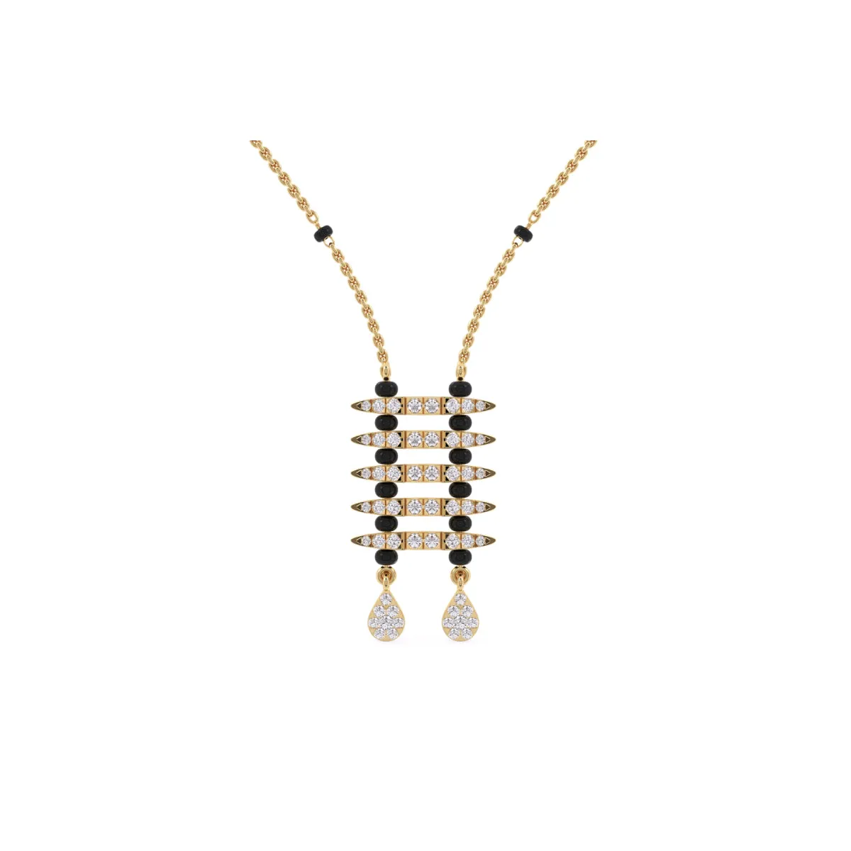 Charming Round Cluster Diamond Mangalsutra