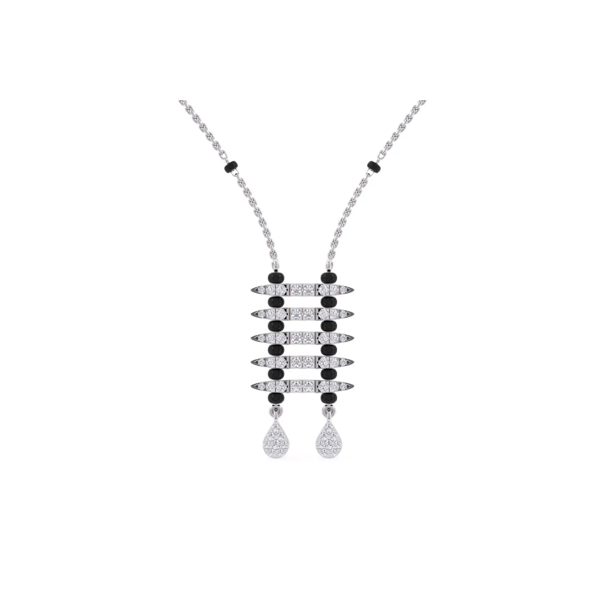 Charming Round Cluster Diamond Mangalsutra