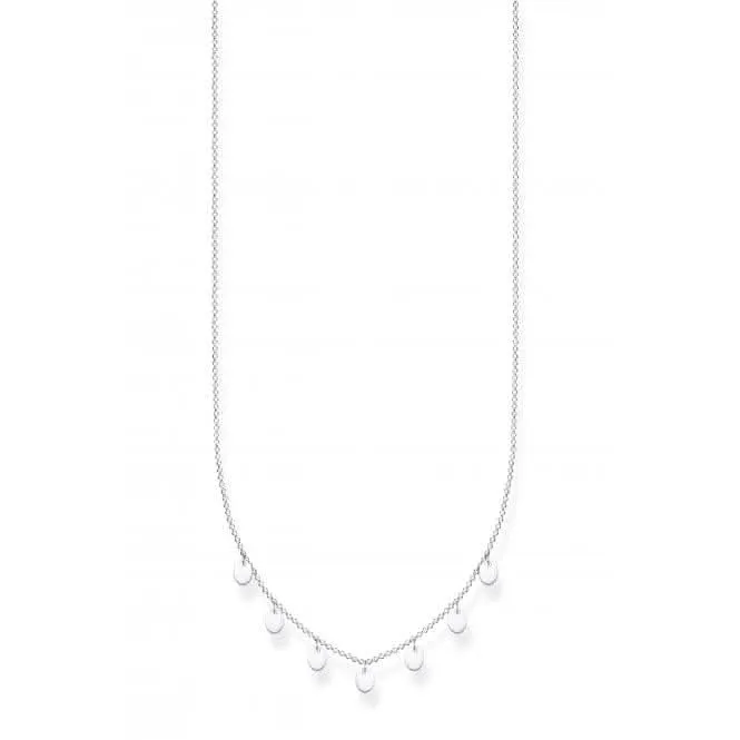 Charming Silver Disc Necklace KE2107-001-21-L45V