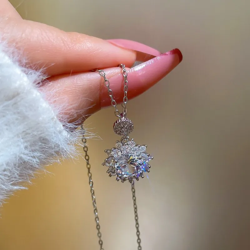Charming Sparkling Cubic Zirconia Pendant Necklace for Women