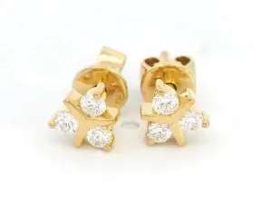 Chic 18K Gold Triangle Diamond Stud Earrings (0.20ct)