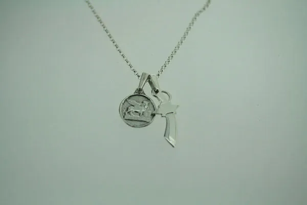 Coin & dagger necklace - sterling silver