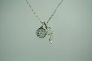 Coin & dagger necklace - sterling silver