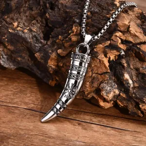 Cool Punk Viking Horn Necklaces for Men