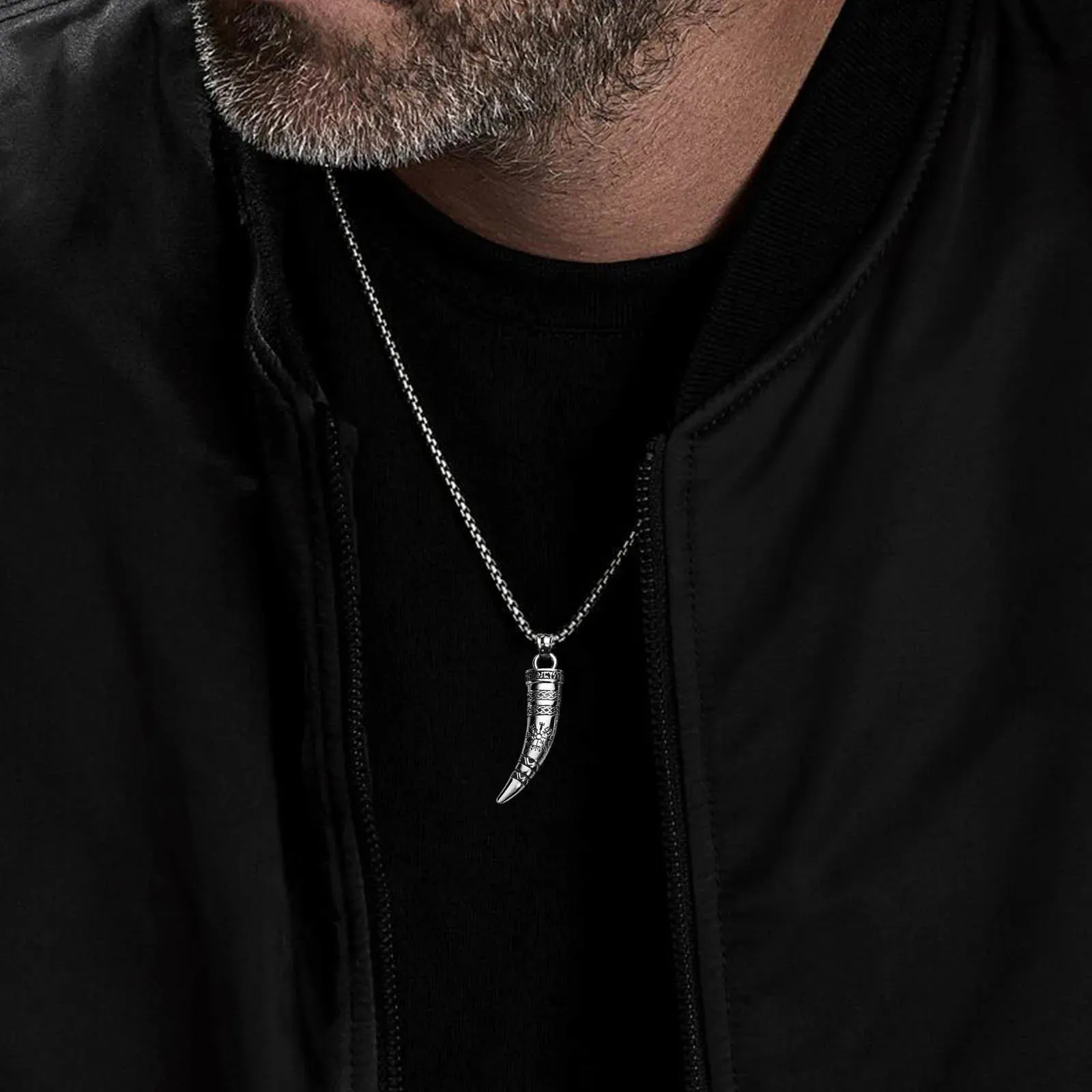 Cool Punk Viking Horn Necklaces for Men