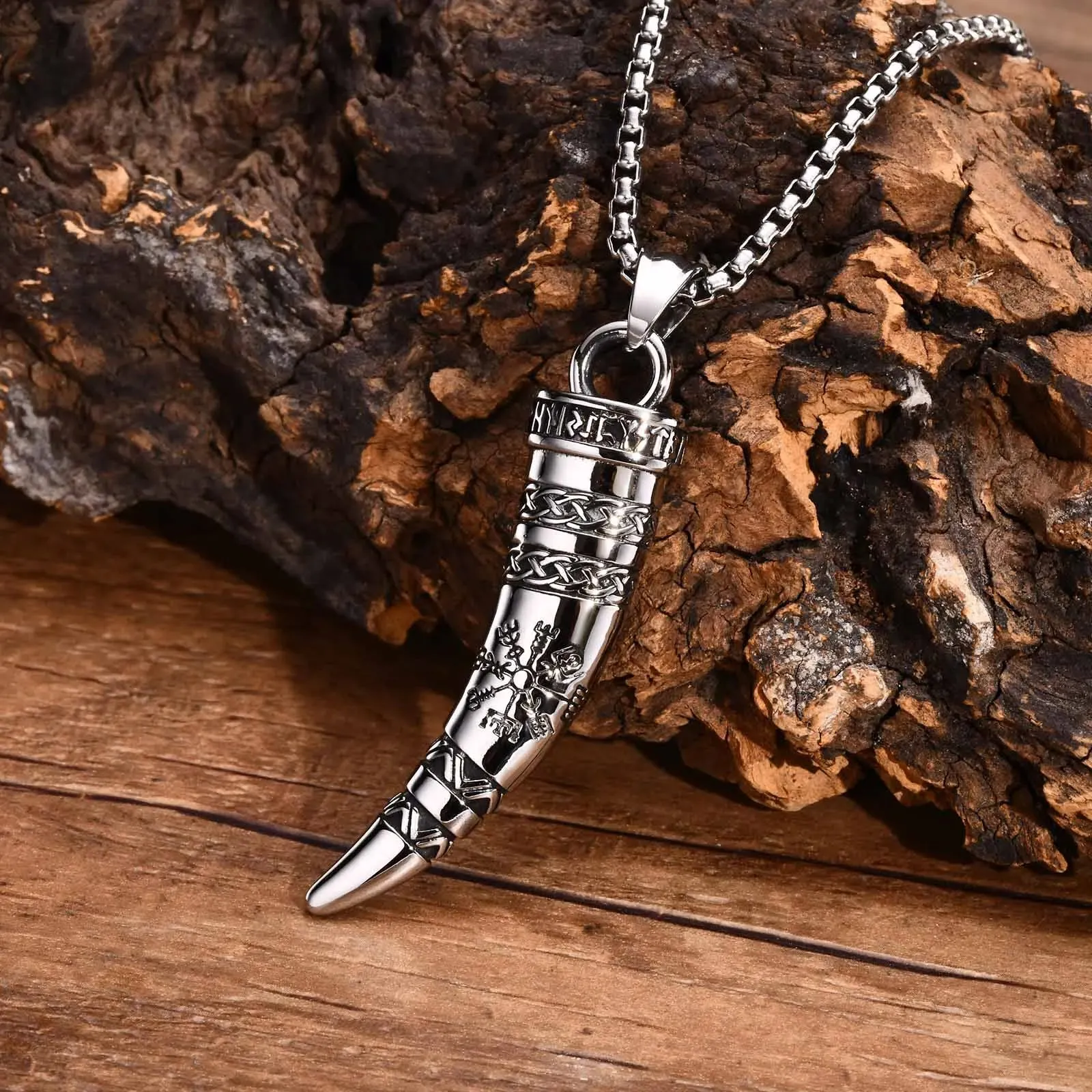Cool Punk Viking Horn Necklaces for Men