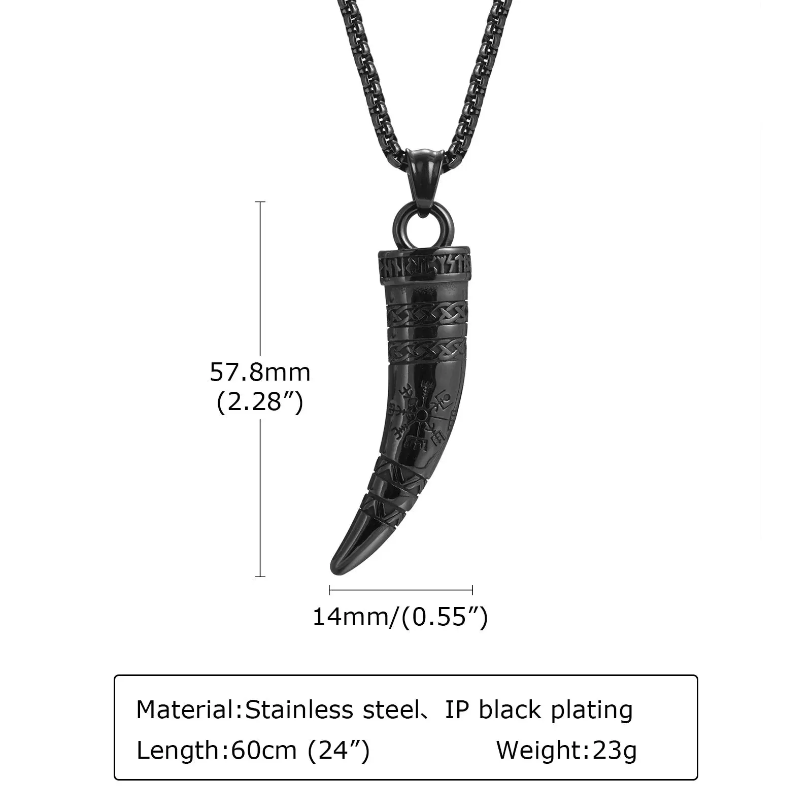 Cool Punk Viking Horn Necklaces for Men