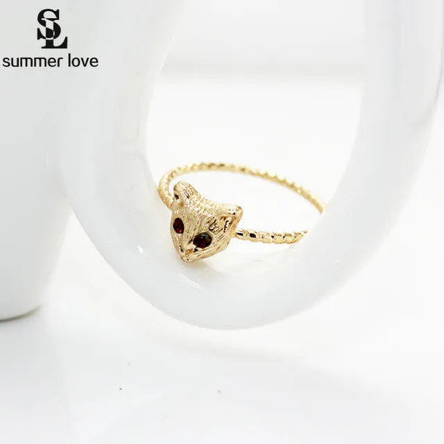 Crystal Eye Black Cat Head Toe Rings For Women (Size JP: 14)