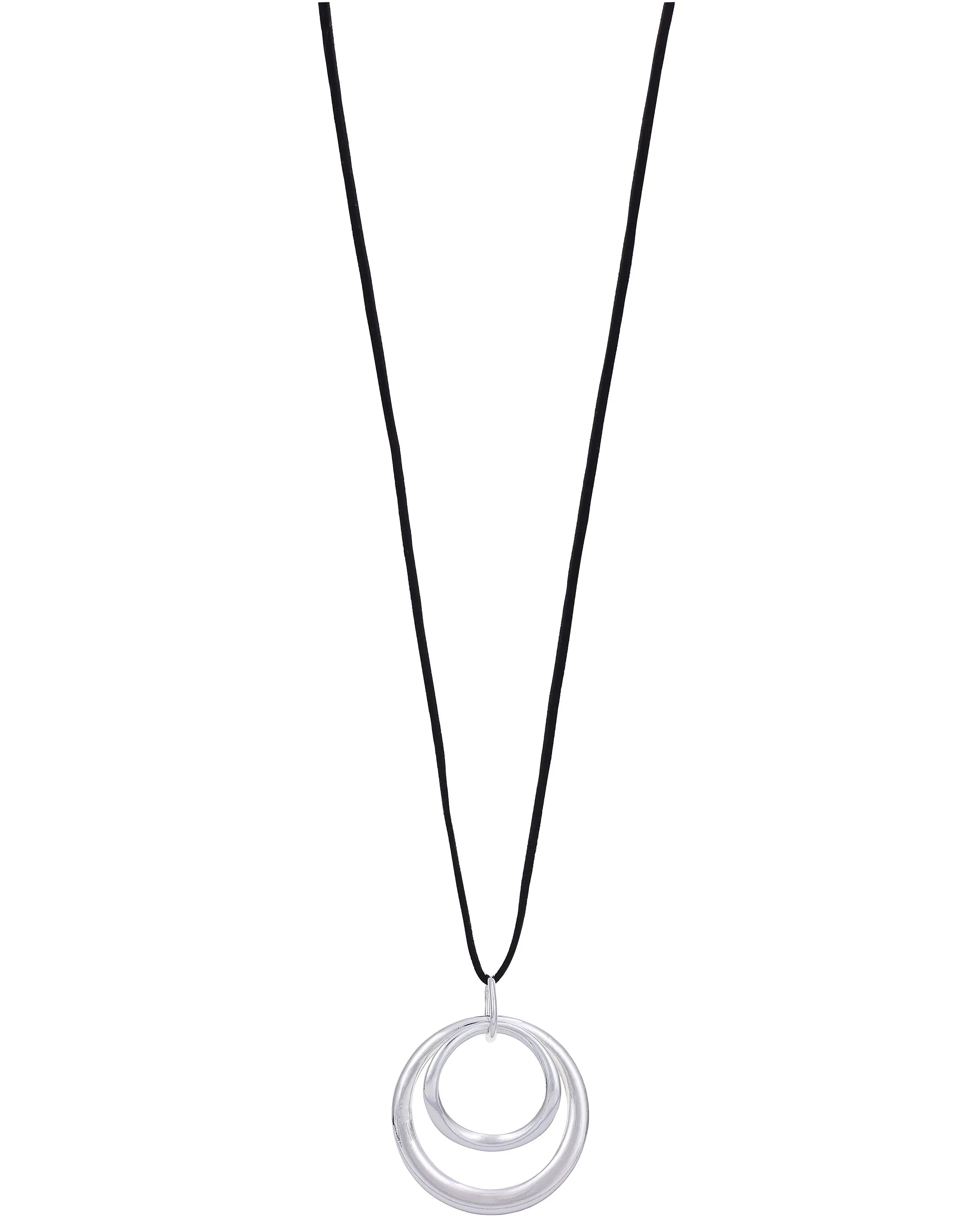 Dauplaise Jewelry - Long Cord with Double Rings Linked Necklace