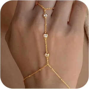 DEARMAY Gold Bracelets for Women Waterproof, 14K Real Gold Jewelry Sets Trendy Thin Dainty Stackable Cuban Link Paperclip Chain Bracelet Pack Fashion Accessories Gifts for Womens