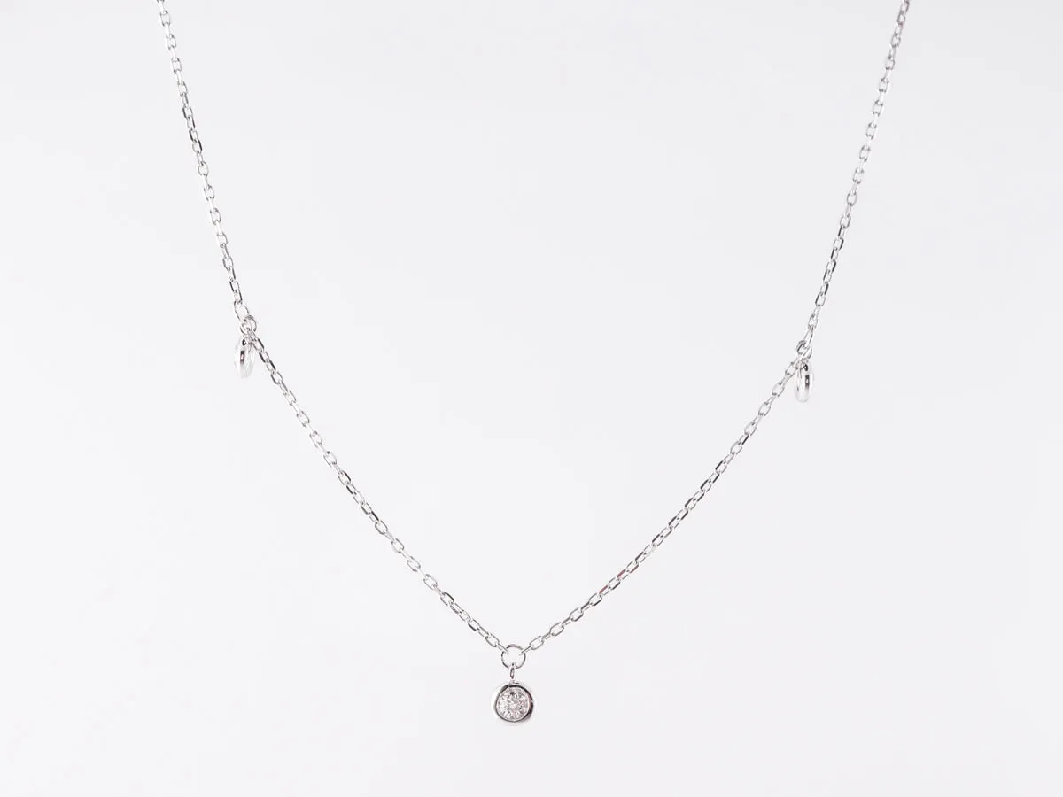 Delicate Diamond Necklace in 14k White Gold