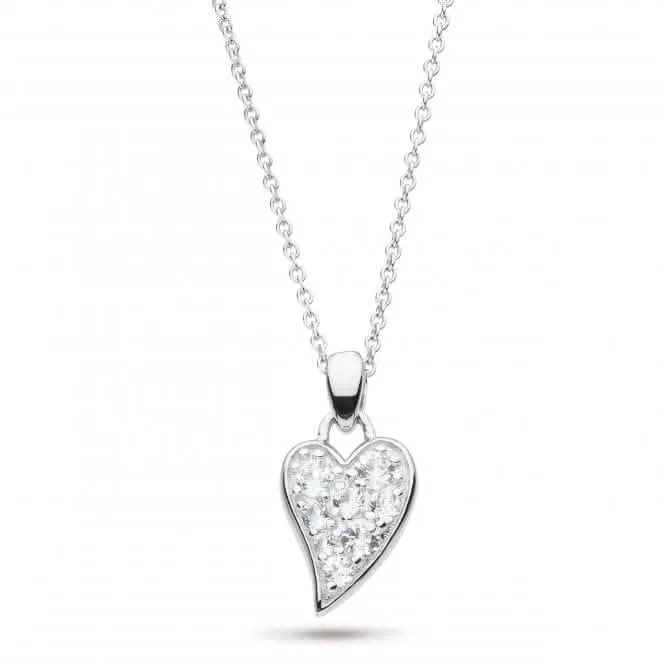 Desire Precious White Topaz Small Heart 17" Necklace 90505WT