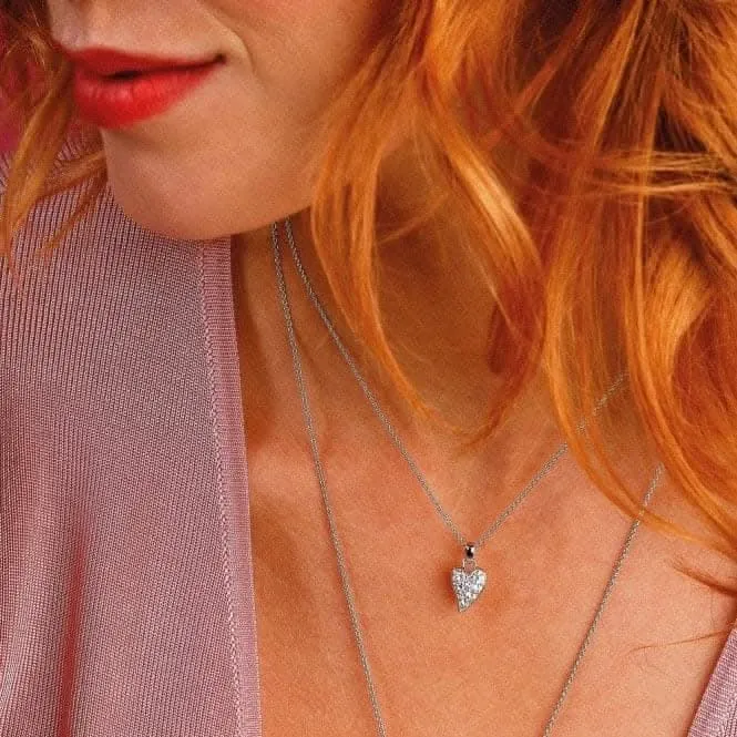 Desire Precious White Topaz Small Heart 17" Necklace 90505WT