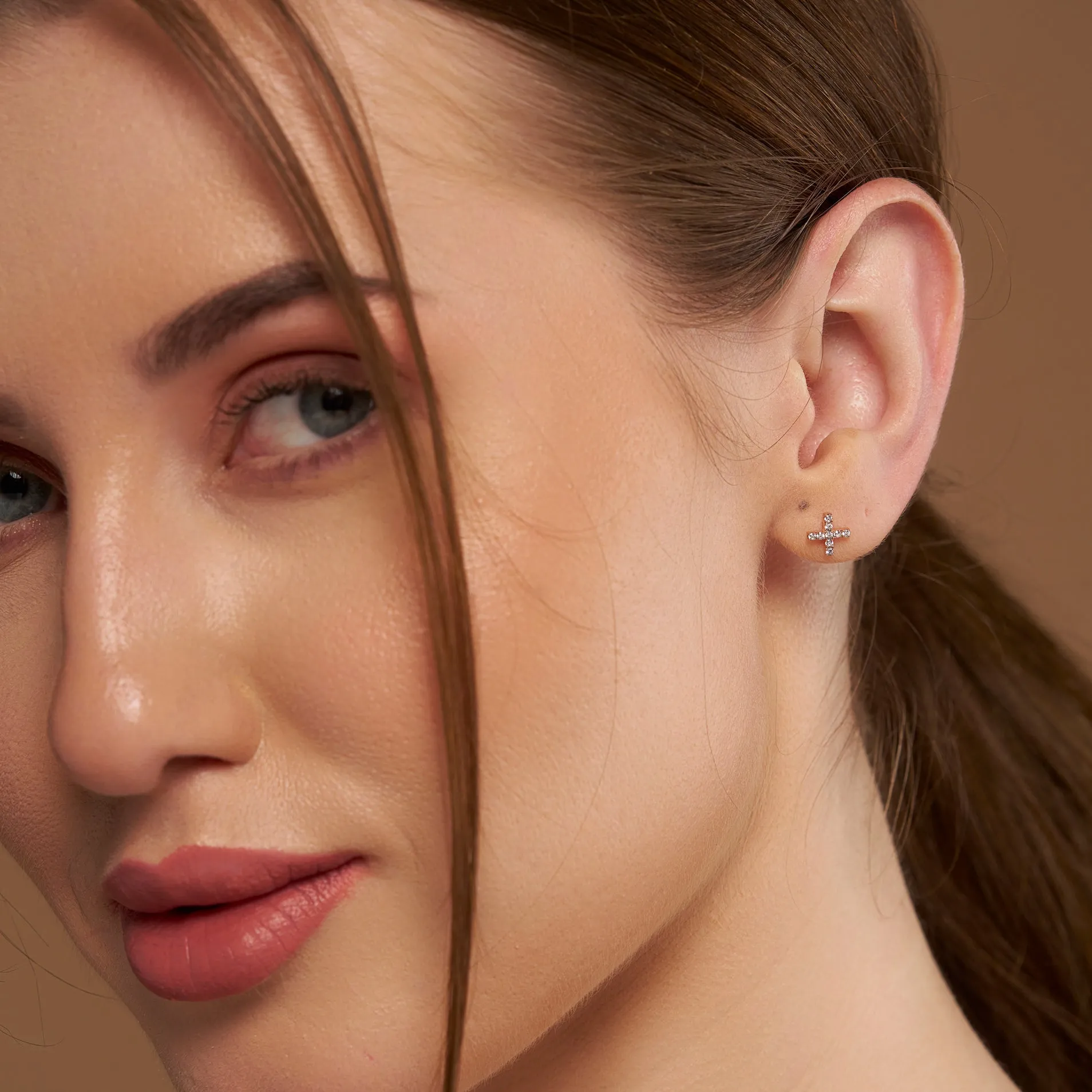 Diamond X Letter Earring