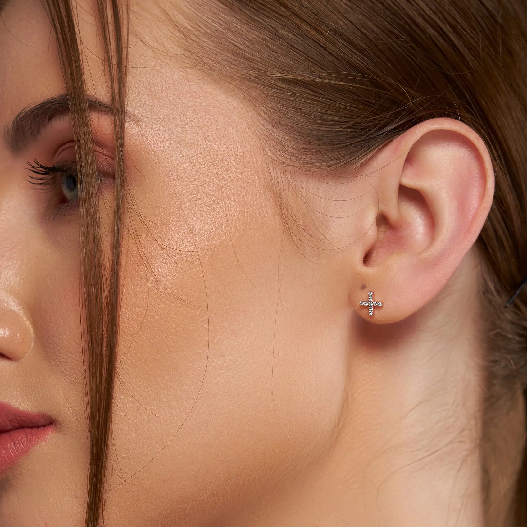Diamond X Letter Earring