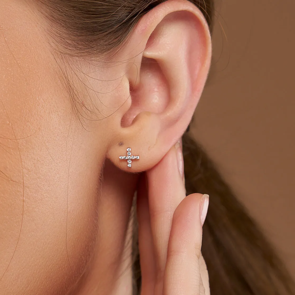 Diamond X Letter Earring