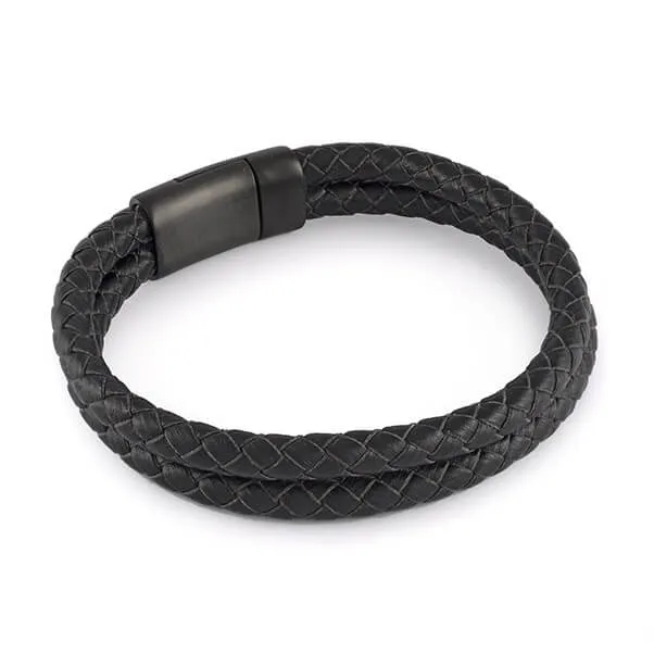 Double Leather Bracelet 6mm | Italgem Steel