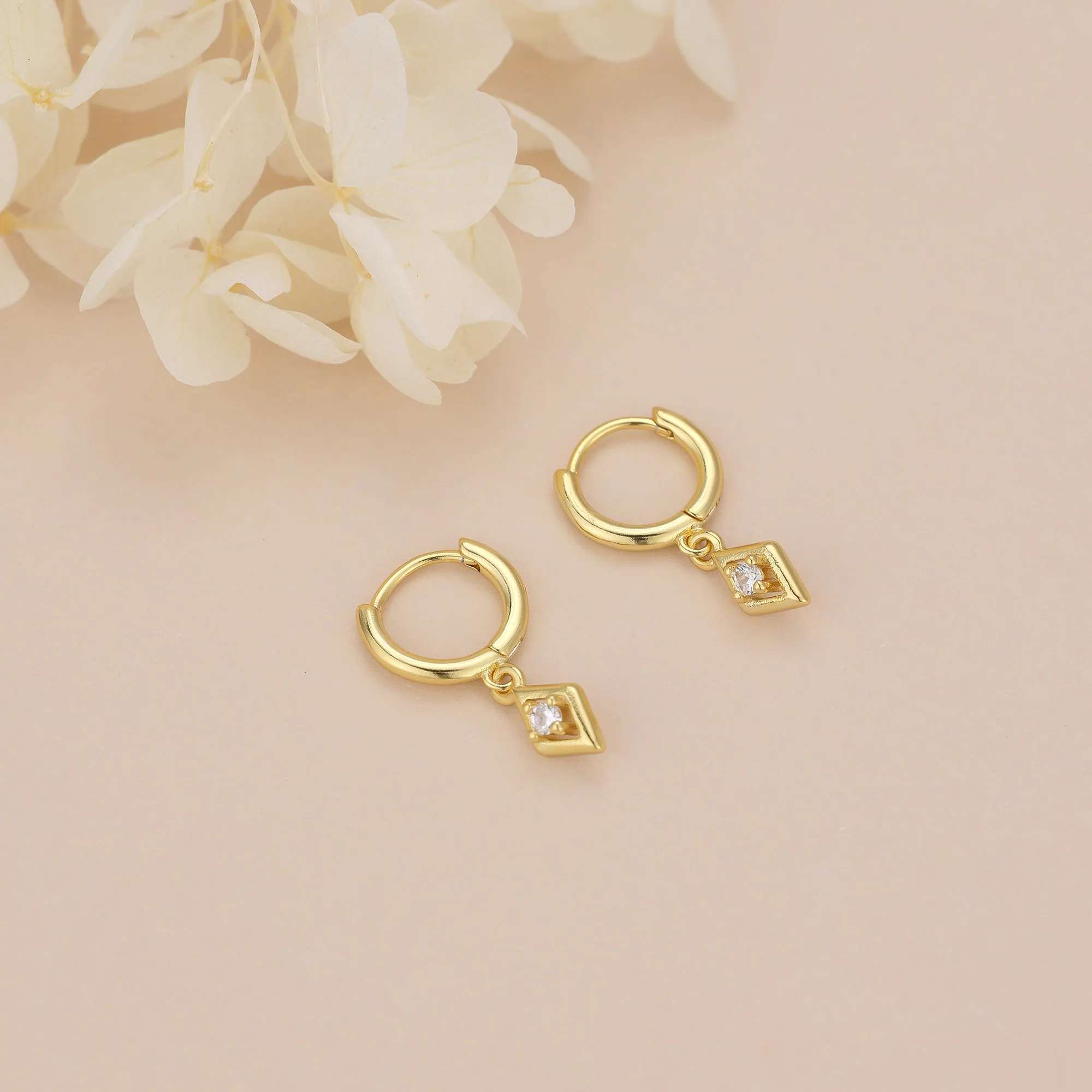 E181 crystal diamond charm dangle earrings
