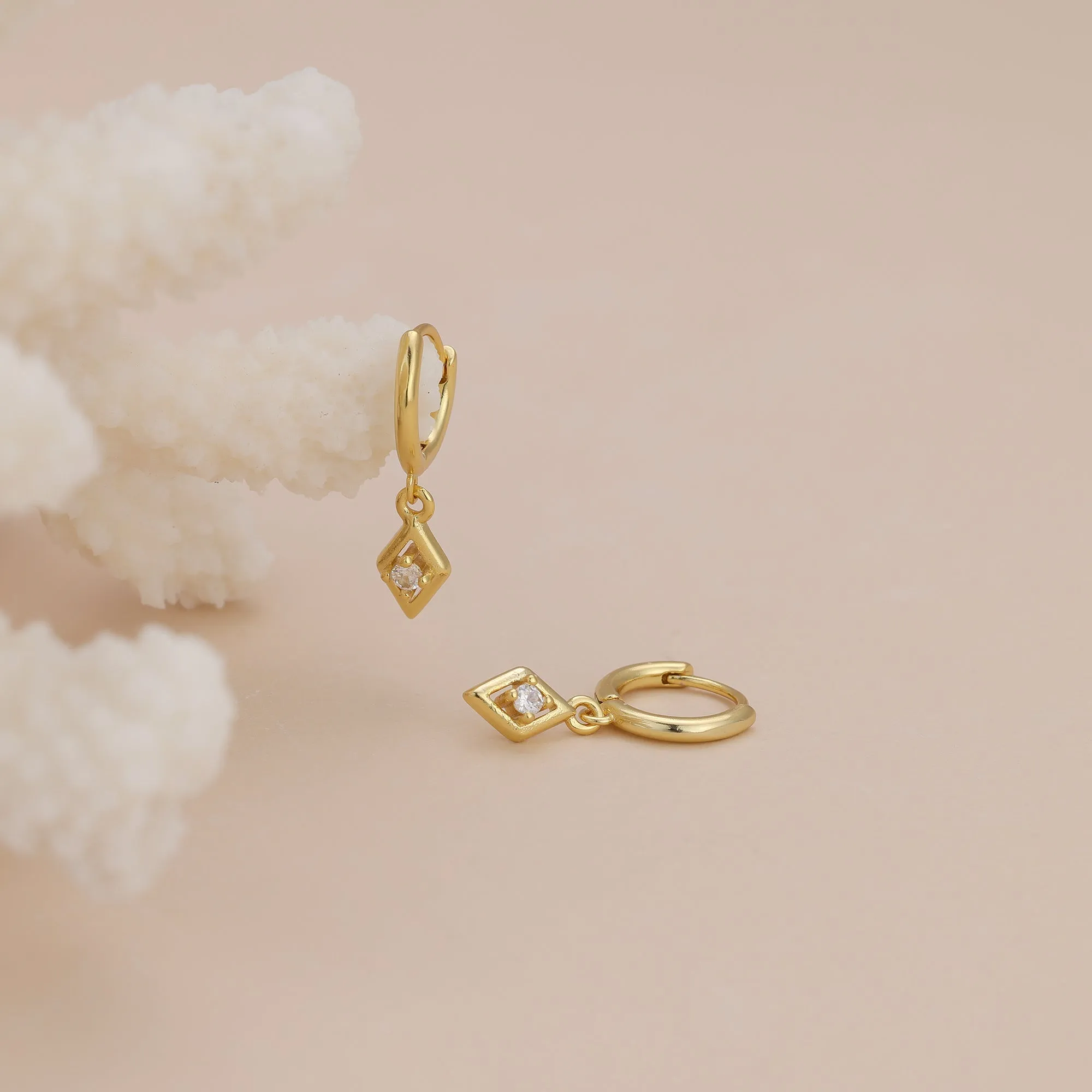 E181 crystal diamond charm dangle earrings